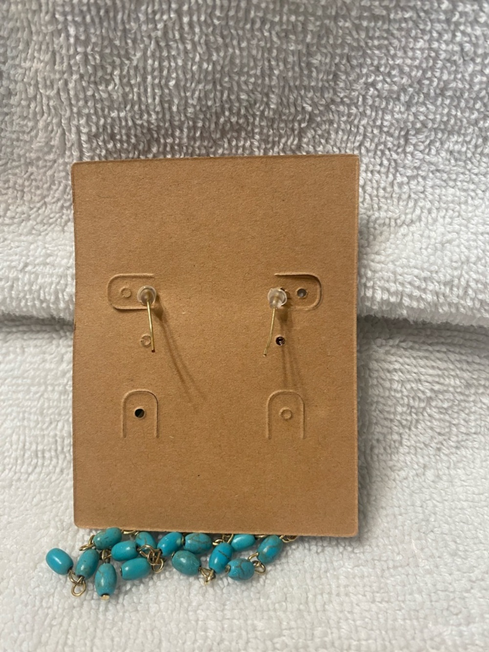 Plunder Turquoise Blue Beaded Dangle Earrings - Picture 2 of 2